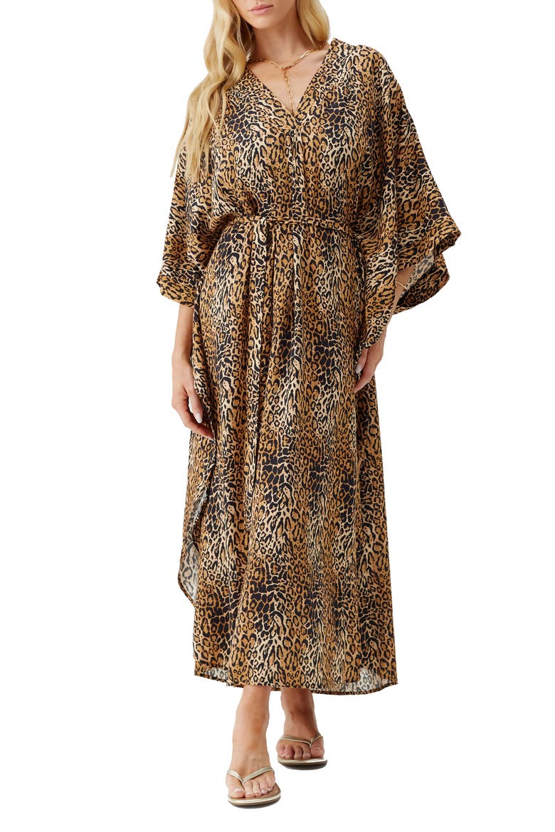 Bonnie Cover-Up Caftan, Main, color, CHEETAH