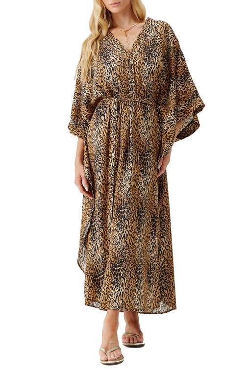Melissa Odabash Bonnie Cover-up Caftan In Cheetah
