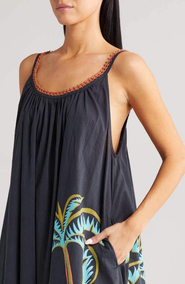 FARM Rio Pineapple Wave Cotton Cover-Up Dress, Alternate, color, 