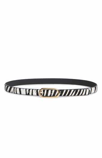 NORDSTROM RACK Animal Print Genuine Calf Hair & Faux Leather Belt