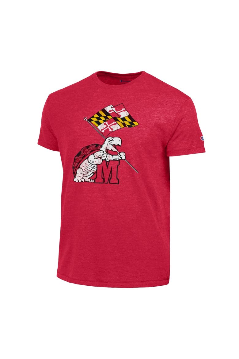 Men's Champion  Red Maryland Terrapins Vintage Triumph Tri-Blend T-Shirt, Alternate, color, Red