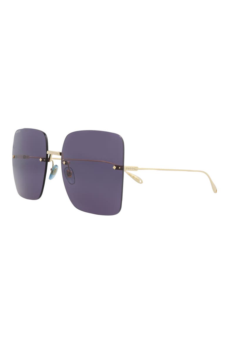 62mm Square Sunglasses, Alternate, color, GOLD GOLD BLUE
