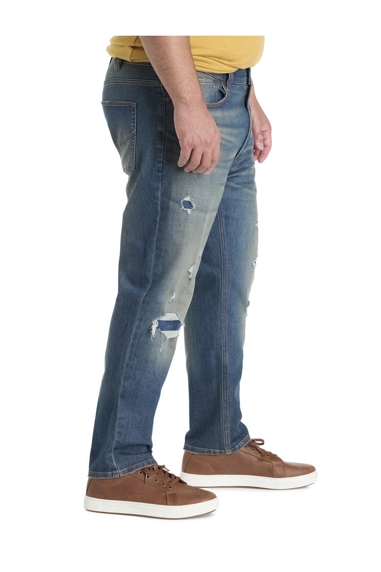 Big & Tall Rip and Repair Tapered-Fit Jeans, Alternate, color, ROUGH EDGES