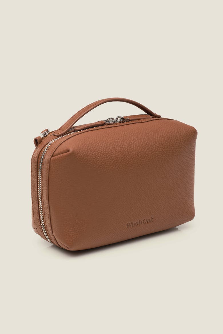 Toto Split Compartment Leather Travel Dopp Kit, Alternate, color, Sand