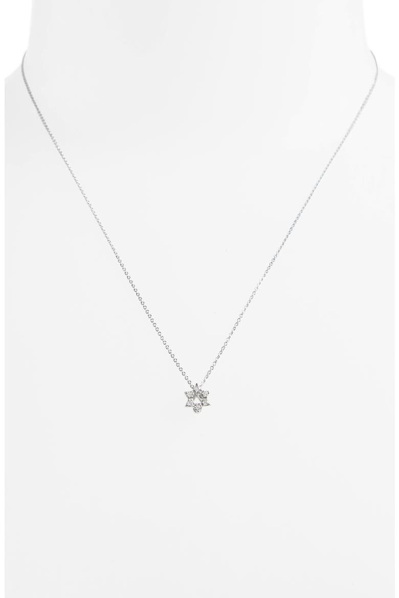 Star of David Pendant, Alternate, color, WHITE GOLD