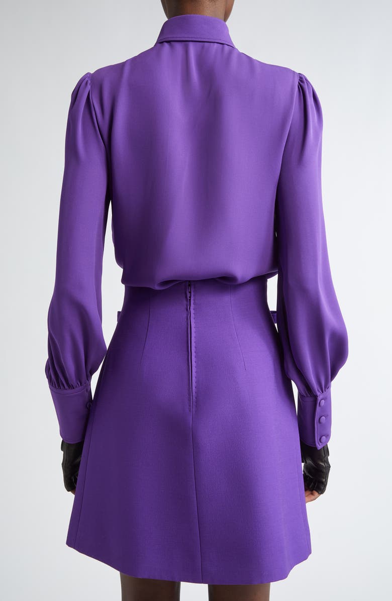 Valentino Garavani Bejeweled Silk Georgette Button-Down Shirt, Alternate, color, 