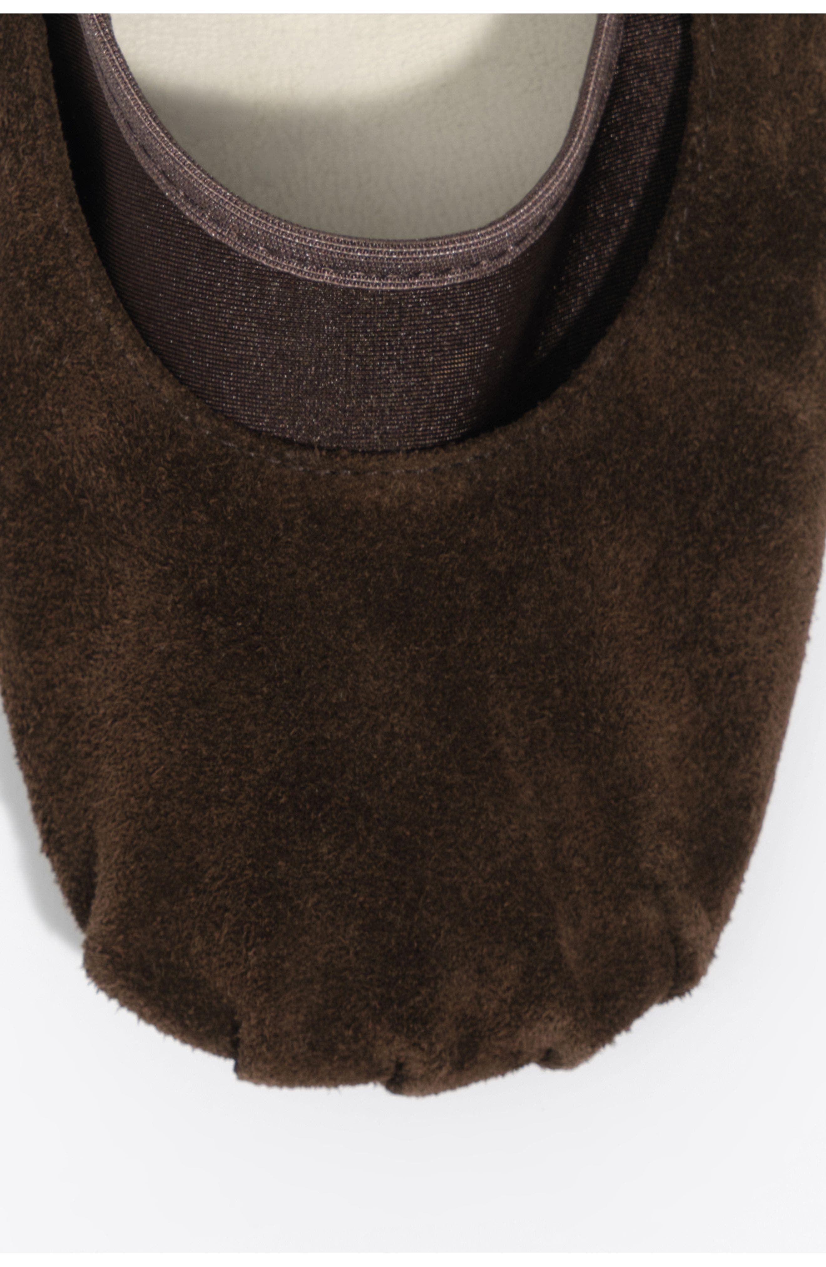 Suede Tricot Ballerina Flats, Alternate, color, DARK BROWN