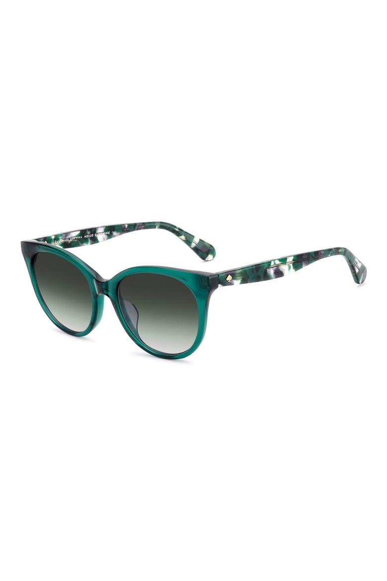 karlee 53mm gradient round sunglasses, Alternate, color, GREEN HAVANA/ GREEN