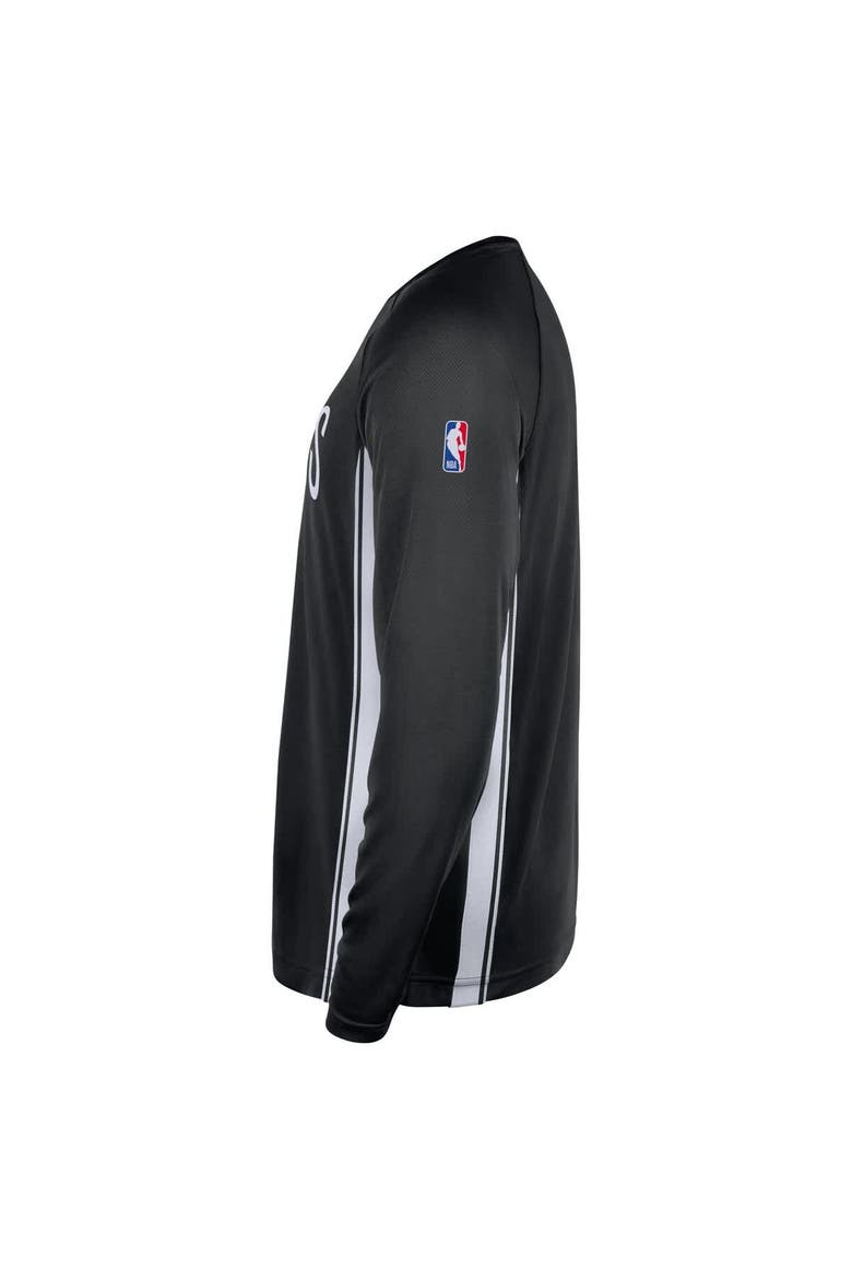 Men's Nike Black Brooklyn Nets 2025/26 Authentic Pre-Game Legend Dri-FIT Long Sleeve Shooting Shirt, Alternate, color, Black