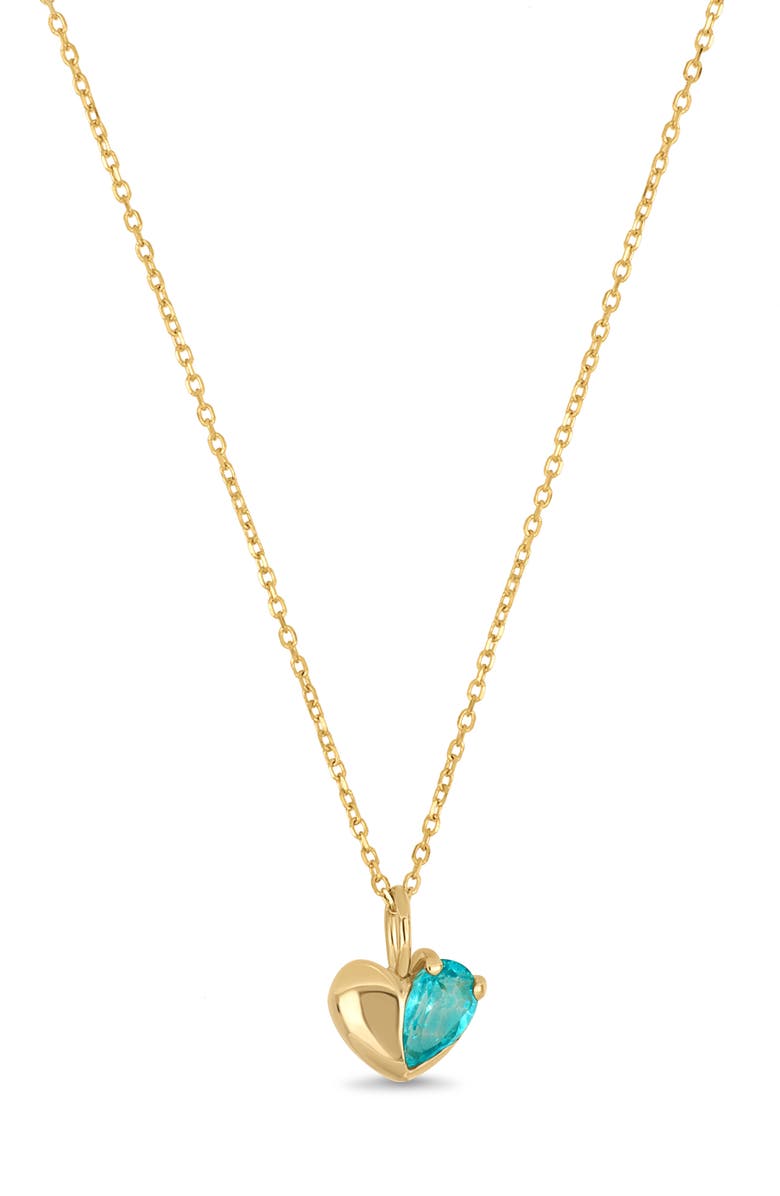 Bony Levy 14K Gold Paraiba Topaz Heart Pendant Necklace, Main, color, 14K Yellow Gold