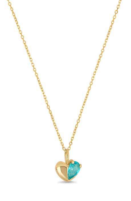Bony Levy 14K Gold Paraiba Topaz Heart Pendant Necklace