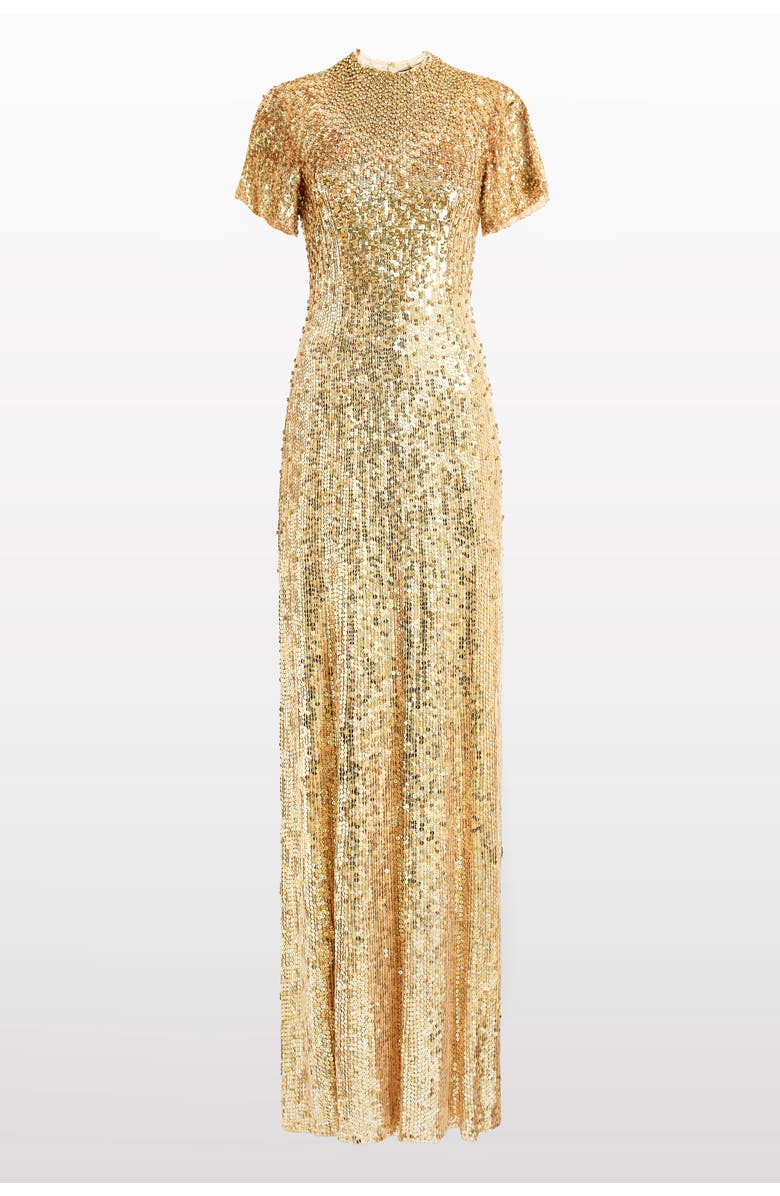 Jenny Packham Jourdain Sequin-Embellished Gown, Main, color, Illusion