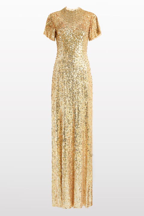 Jourdain Sequin-Embellished Gown