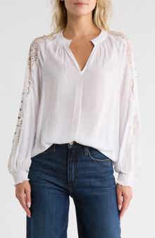 Ramy Brook Agatha Lace Trim Top