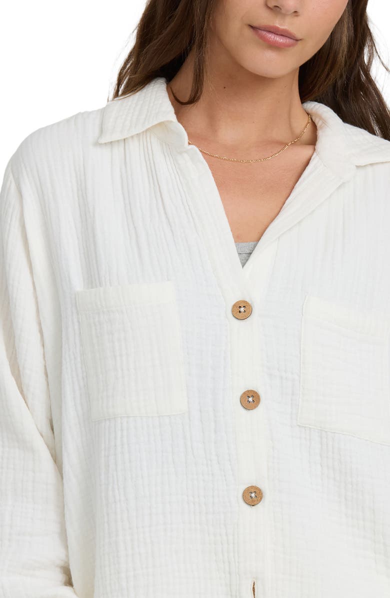 Billabong Swell Gauze Button-Up Shirt, Alternate, color, Salt Crystal