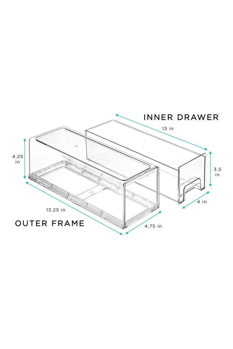 Small Set of 2 Fridge Organizer Drawers, Alternate, color, CLEAR