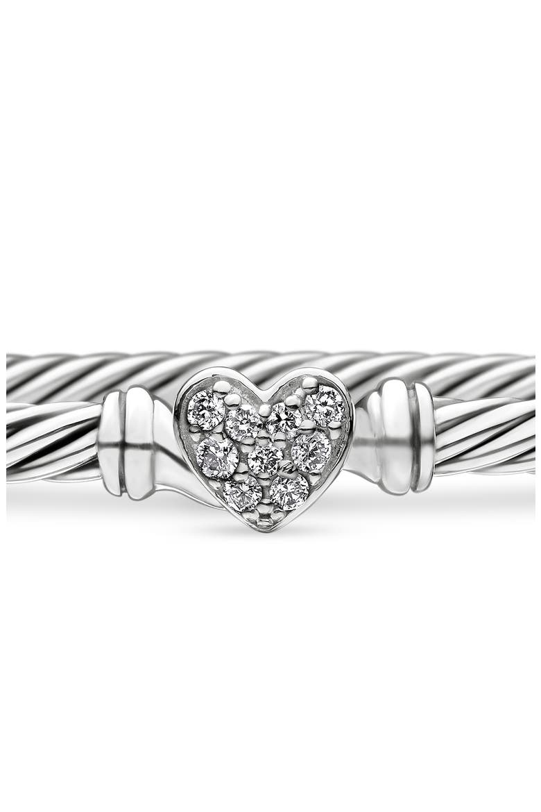 Cable Collectibles® Diamond Heart Bracelet, Alternate, color, SILVER