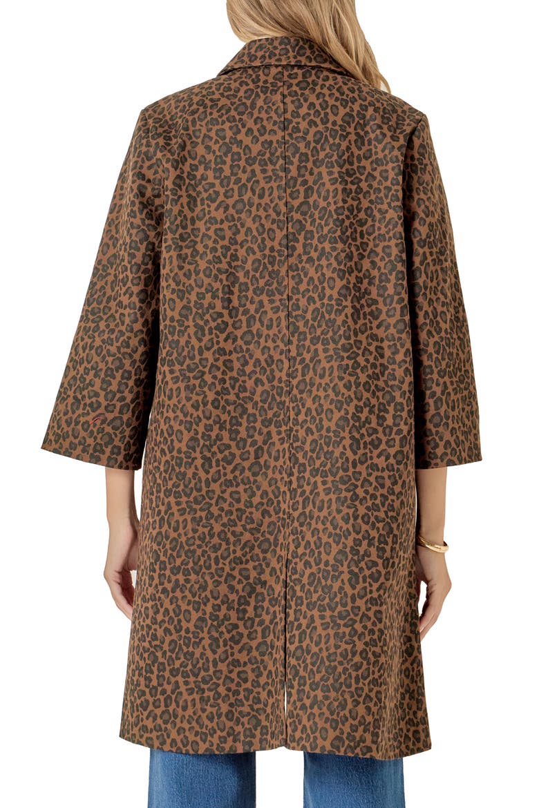 Animal Print Trench Coat, Alternate, color, BROWN MULTI