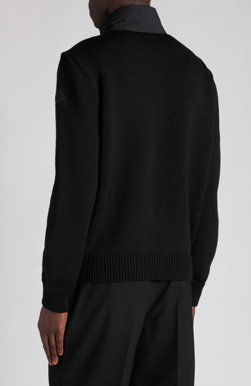 Moncler Long-sleeve Zip-up Cardigan In Black
