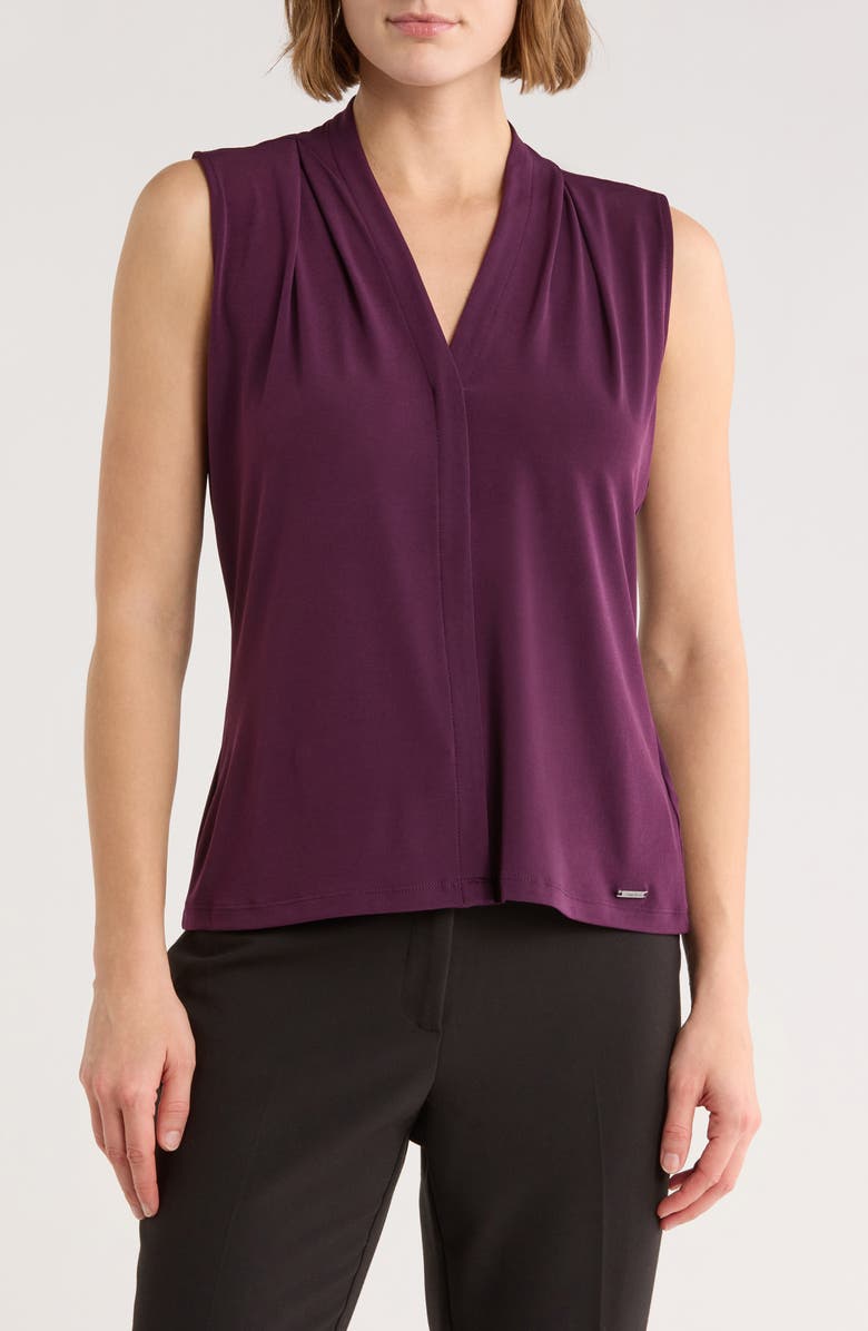 Calvin Klein Surplice Shell, Main, color, Aubergine