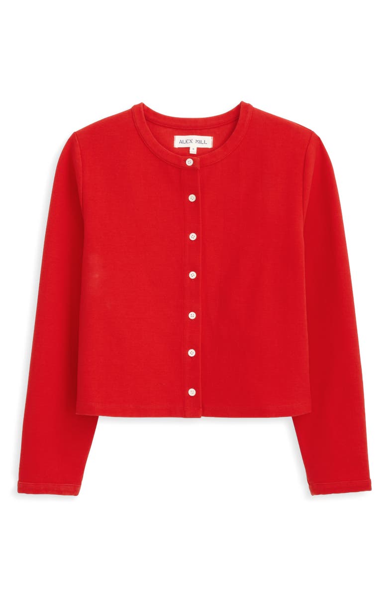 Alex Mill Coco Sport Stretch Cotton Cardigan, Alternate, color, Red