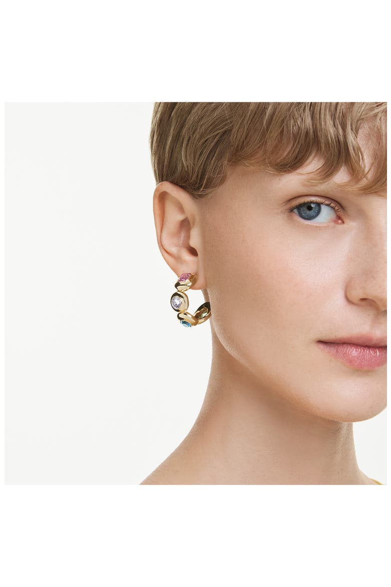Gema Crystal Hoop Earrings, Alternate, color, GOLD/ MULTI