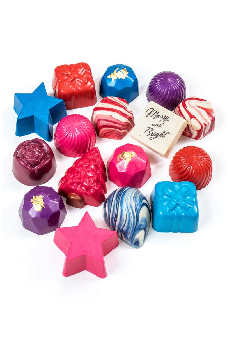 Chocolate Ornaments 16-Piece Chocolate Sampler Box, Alternate, color, WHITE