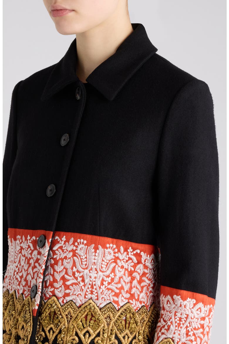 Bettsy Embroidered Wool Jacket, Alternate, color, BLACK