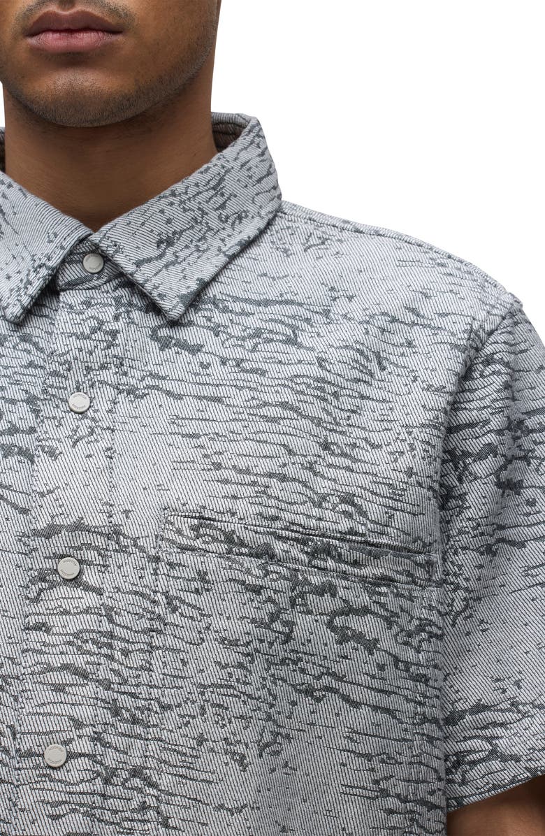 Hudson Jeans Crop Short Sleeve Snap Front Shirt, Alternate, color, 