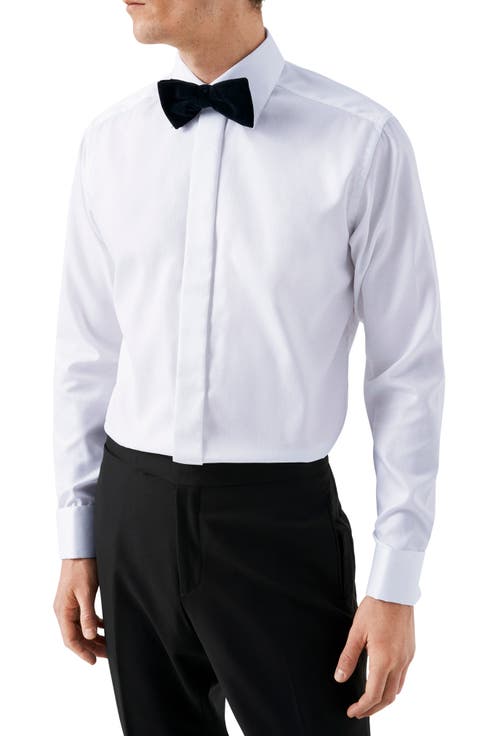Slim Fit Diamond Weave Tuxedo Shirt
