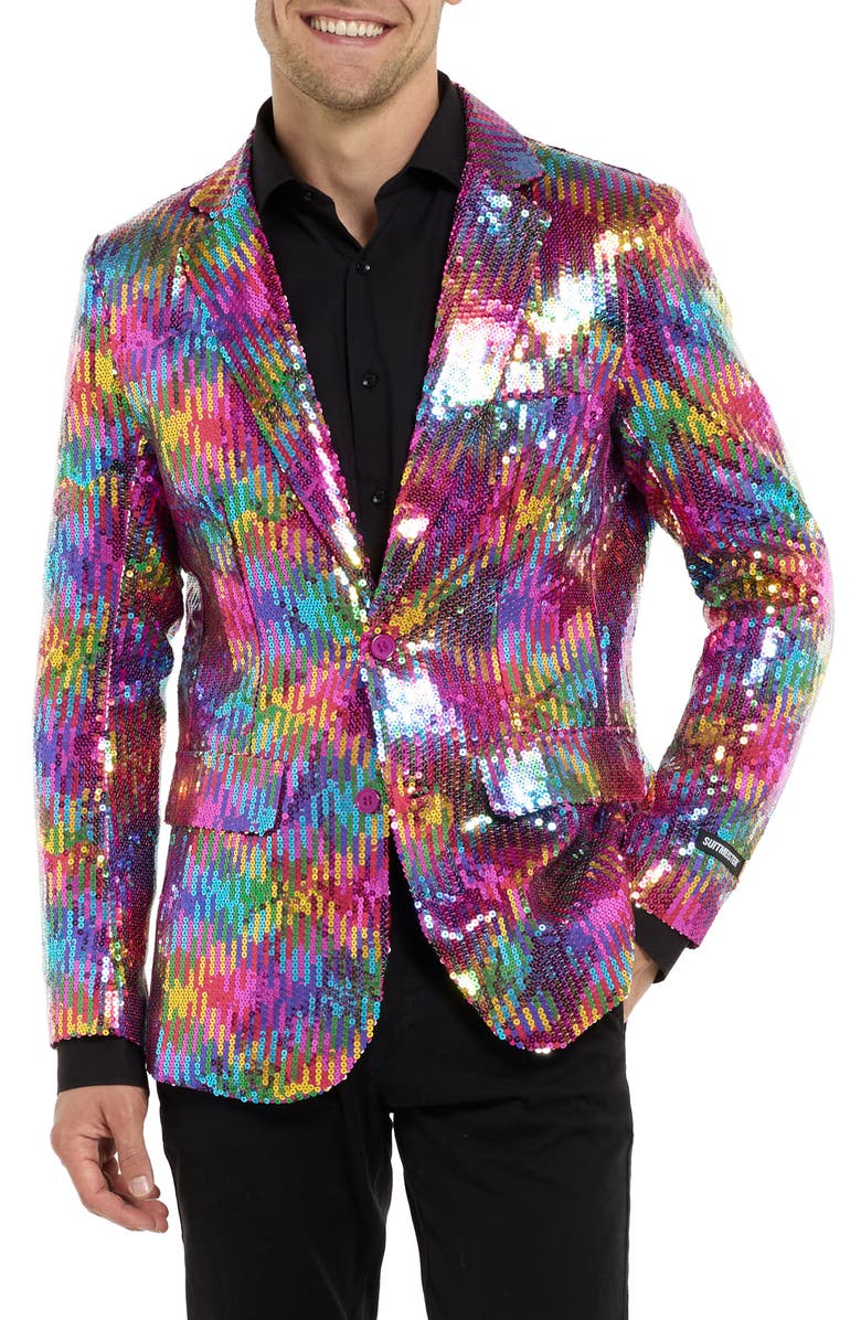 OppoSuits Rainbow Sequin Sport Coat, Main, color, Multi Color