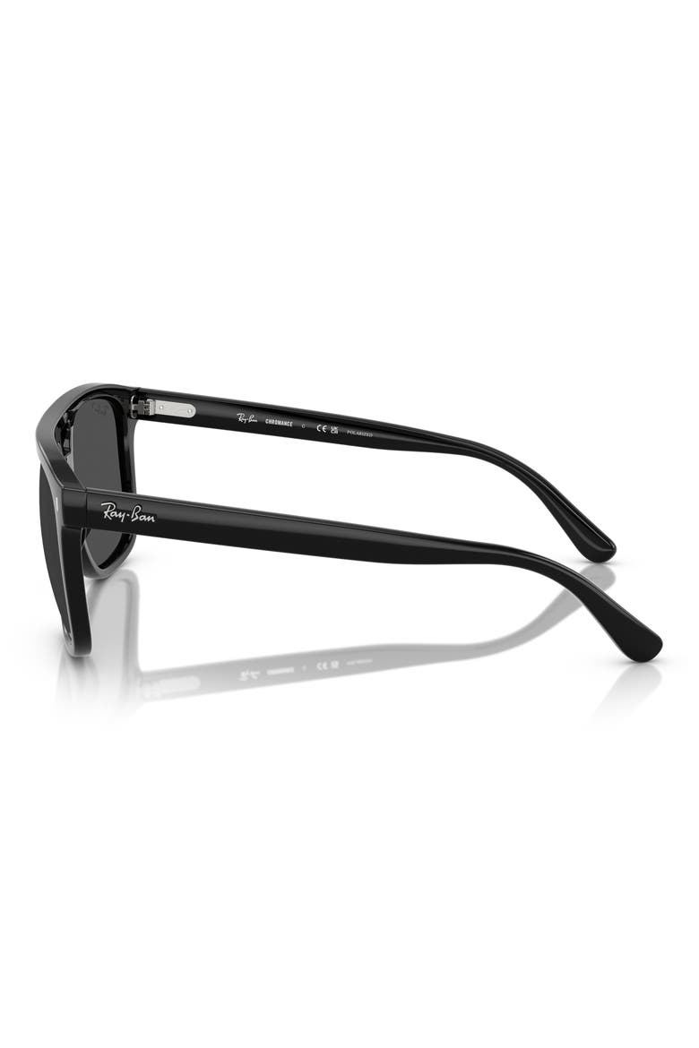 58mm Polarized Square Sunglasses, Alternate, color, BLACK