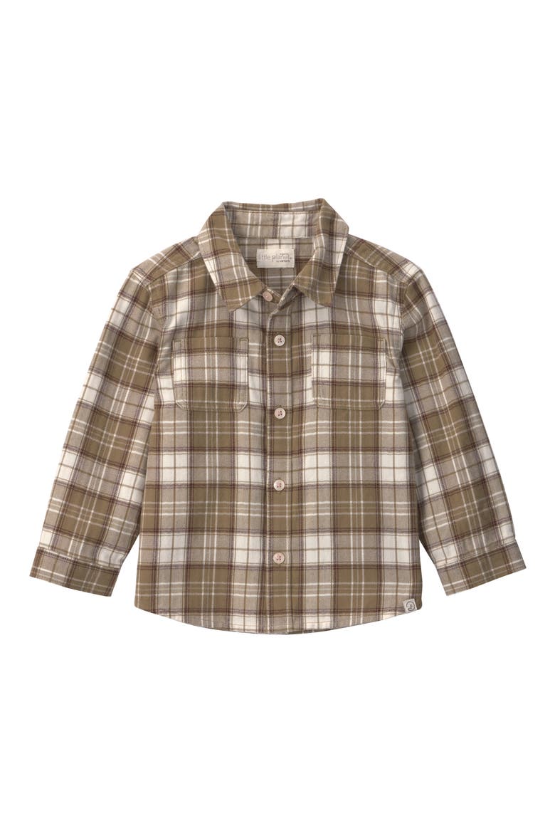 Kids' Organic Cotton Flannel Shirt, Main, color, LP OLIVE PLAID