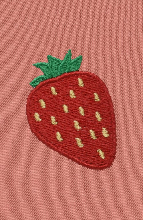 Dalix Strawberry Cropped Fleece Hoodie In Mauve