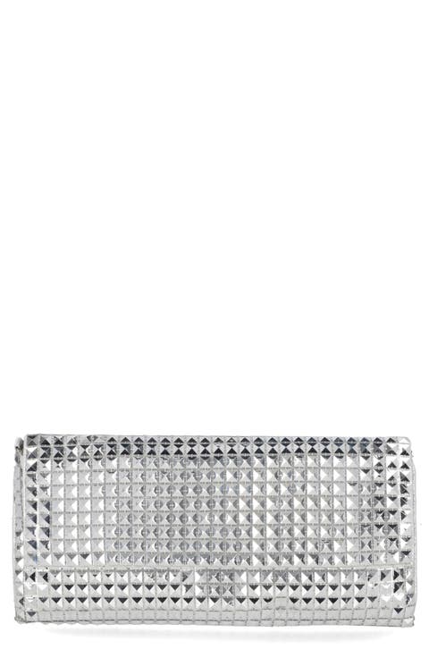 Helena Pyramid Mesh Flap Clutch