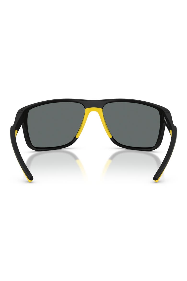 63mm Polarized Pillow Sunglasses, Alternate, color, MATTE BLACK