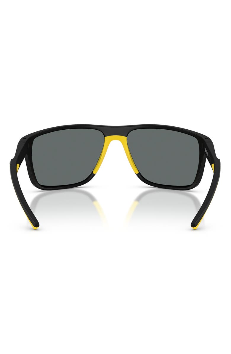Scuderia Ferrari 63mm Polarized Pillow Sunglasses, Alternate, color, Matte Black