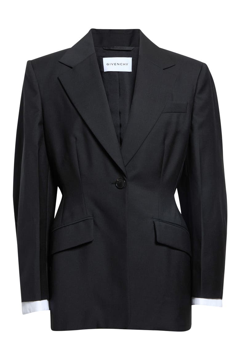 Wool Cocoon Blazer, Main, color, BLACK