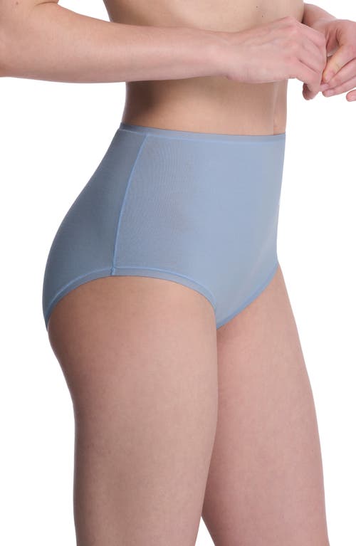 Natori Bliss Bare Cotton High Waist Briefs In Blue