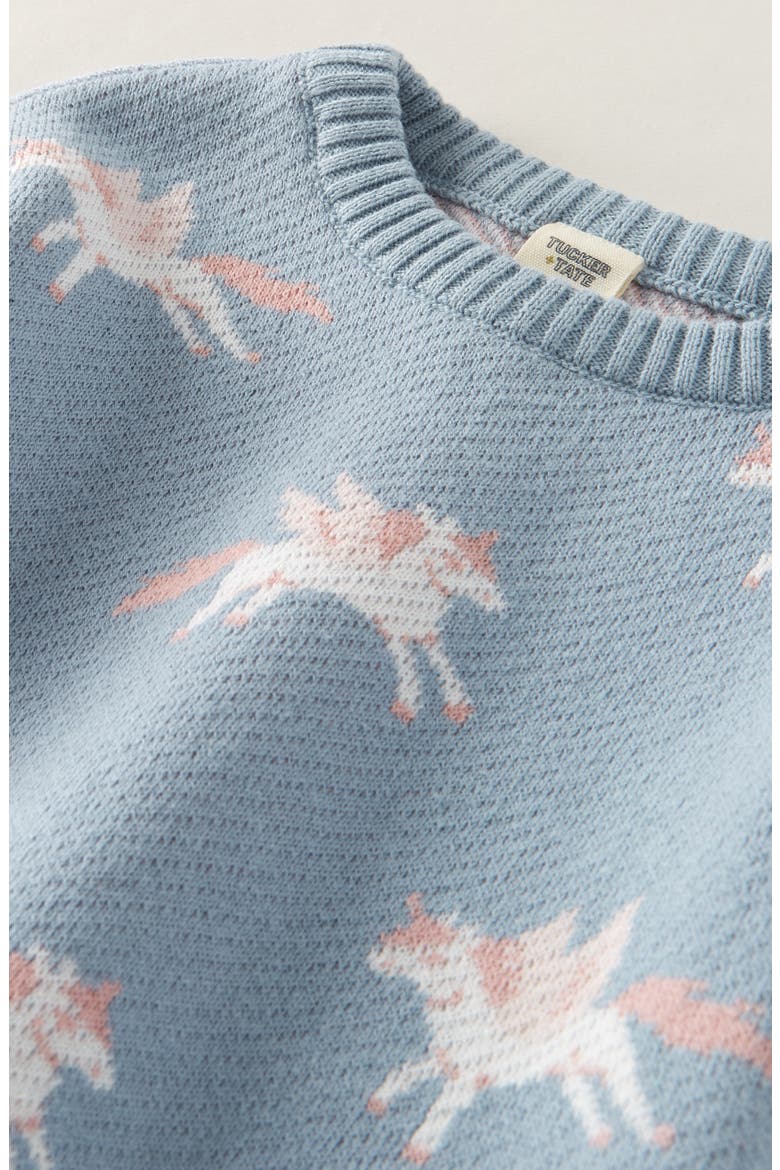 Jacquard Sweater & Pants Set, Alternate, color, BLUE XENON UNICORN FLY- PINK