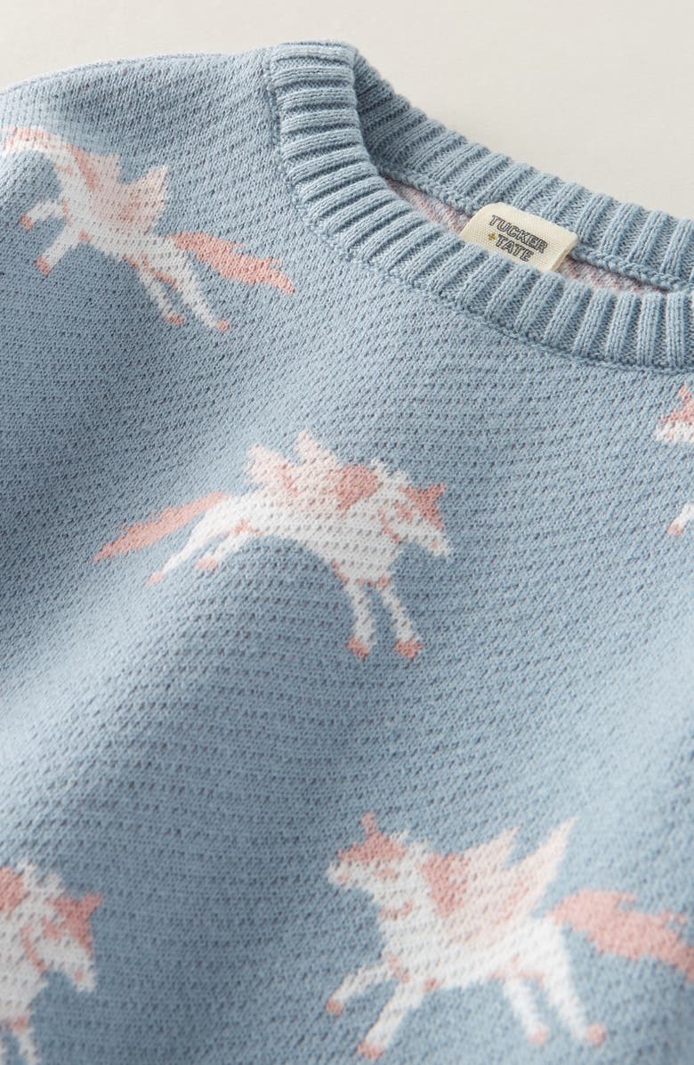 Tucker + Tate Jacquard Sweater & Pants Set, Alternate, color, Blue Xenon Unicorn Fly- Pink