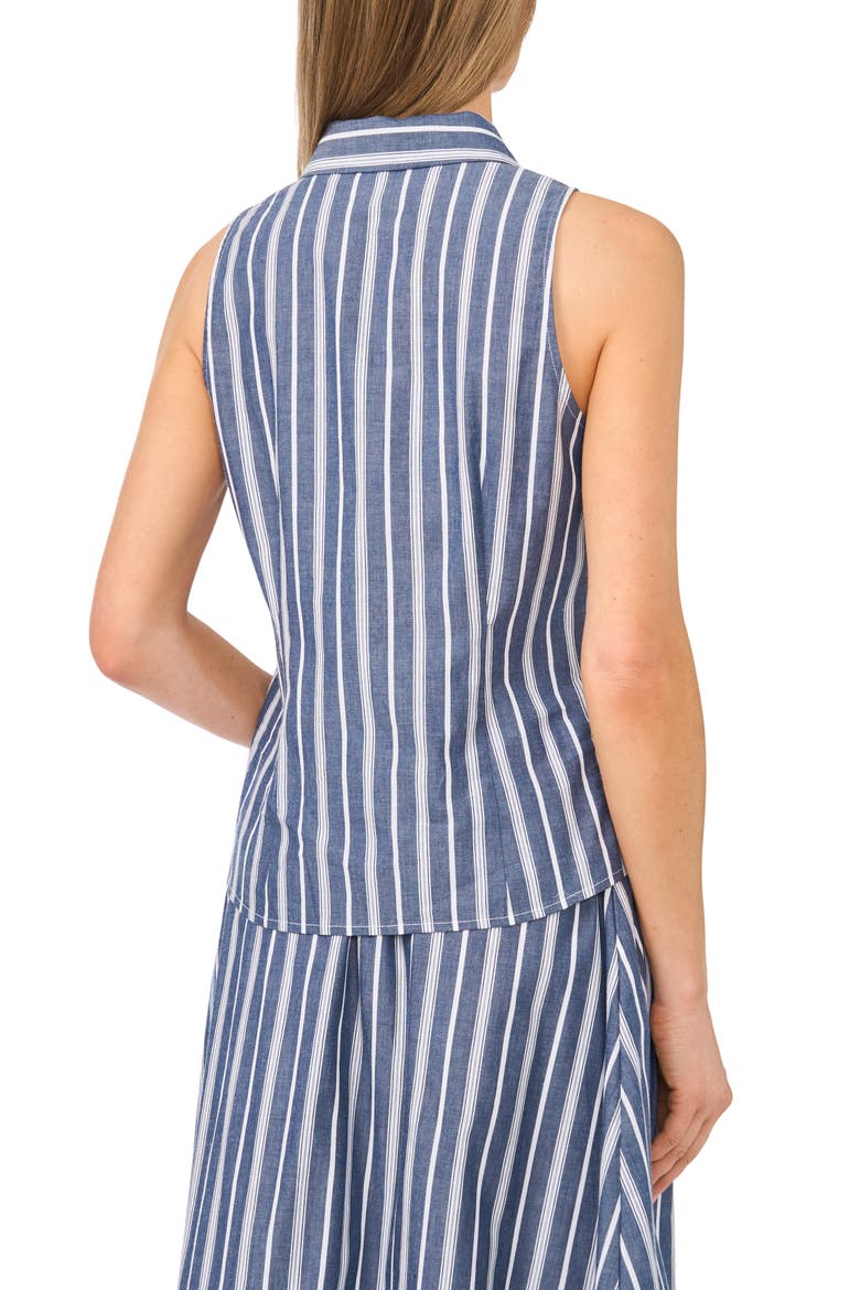 Sleeveless Button Down Shirt, Alternate, color, CLASSIC NAVY