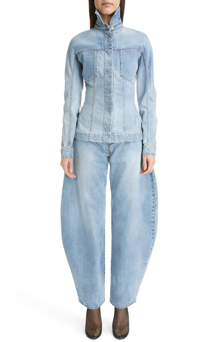 Alaïa Denim Round Jeans, Alternate, color,