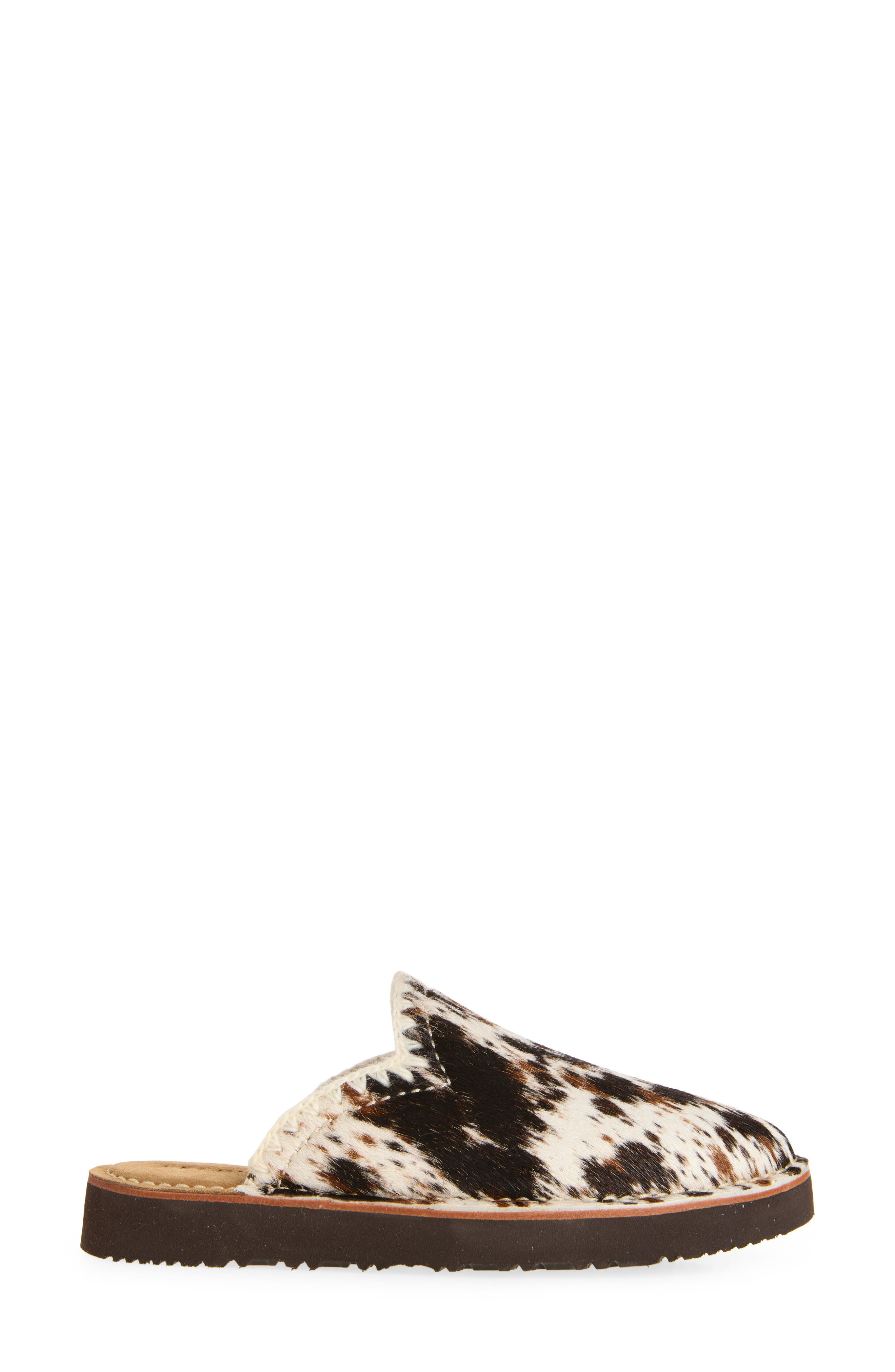 The Olivia Brown Genuine Shearling Lined Mule, Alternate, color, HAIR ON HIDE