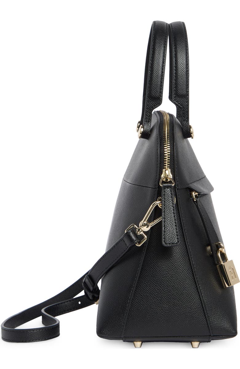 Furla Classic Dome Leather Handbag, Alternate, color, Nero