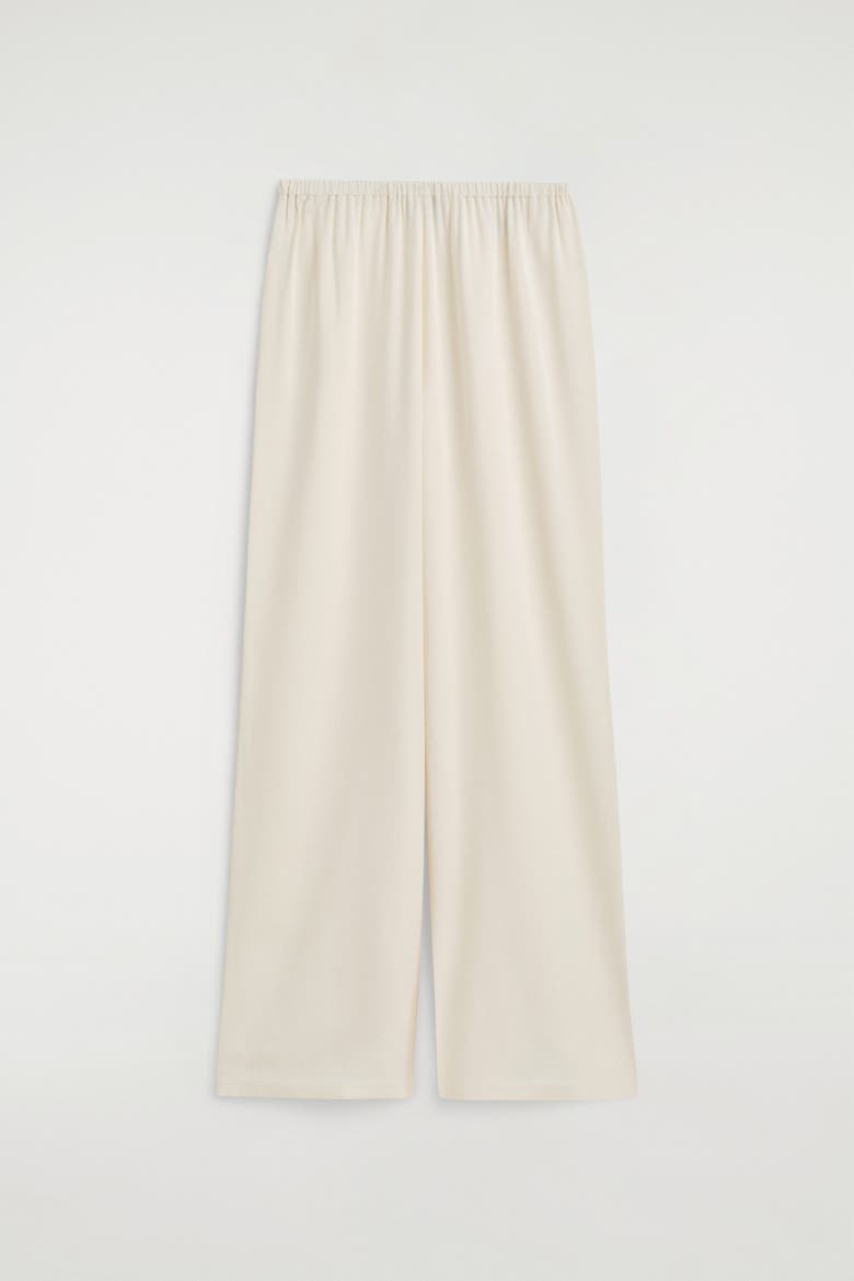 Elasticated Crepe Straight-Leg Pants, Alternate, color, IVORY