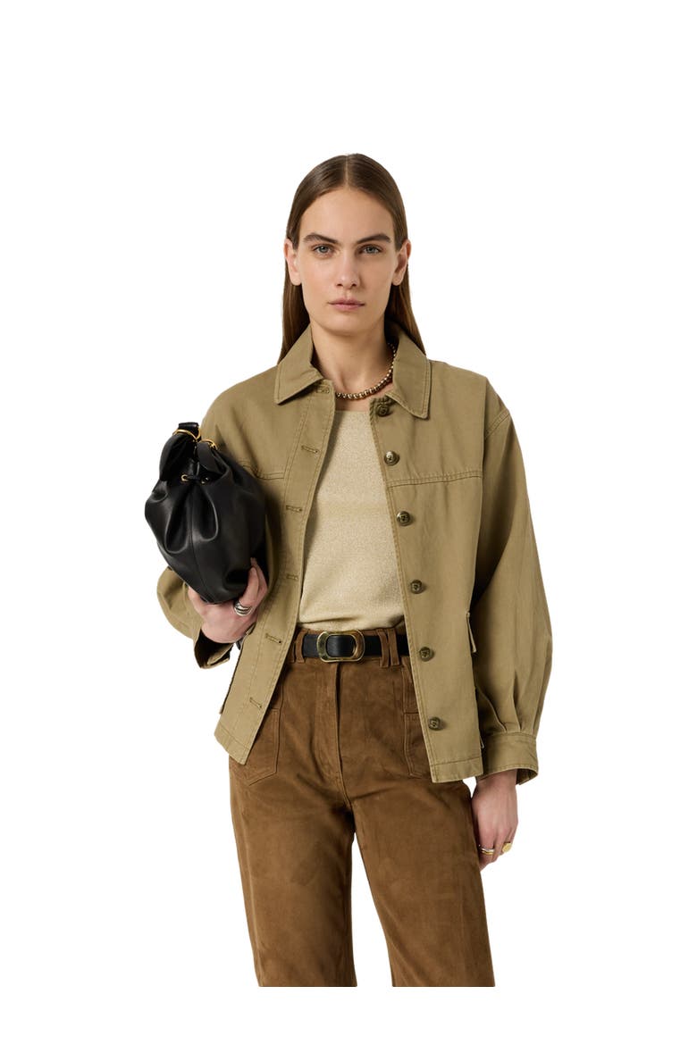 Tyana Boxy Denim Jacket, Main, color, Medium Khaki