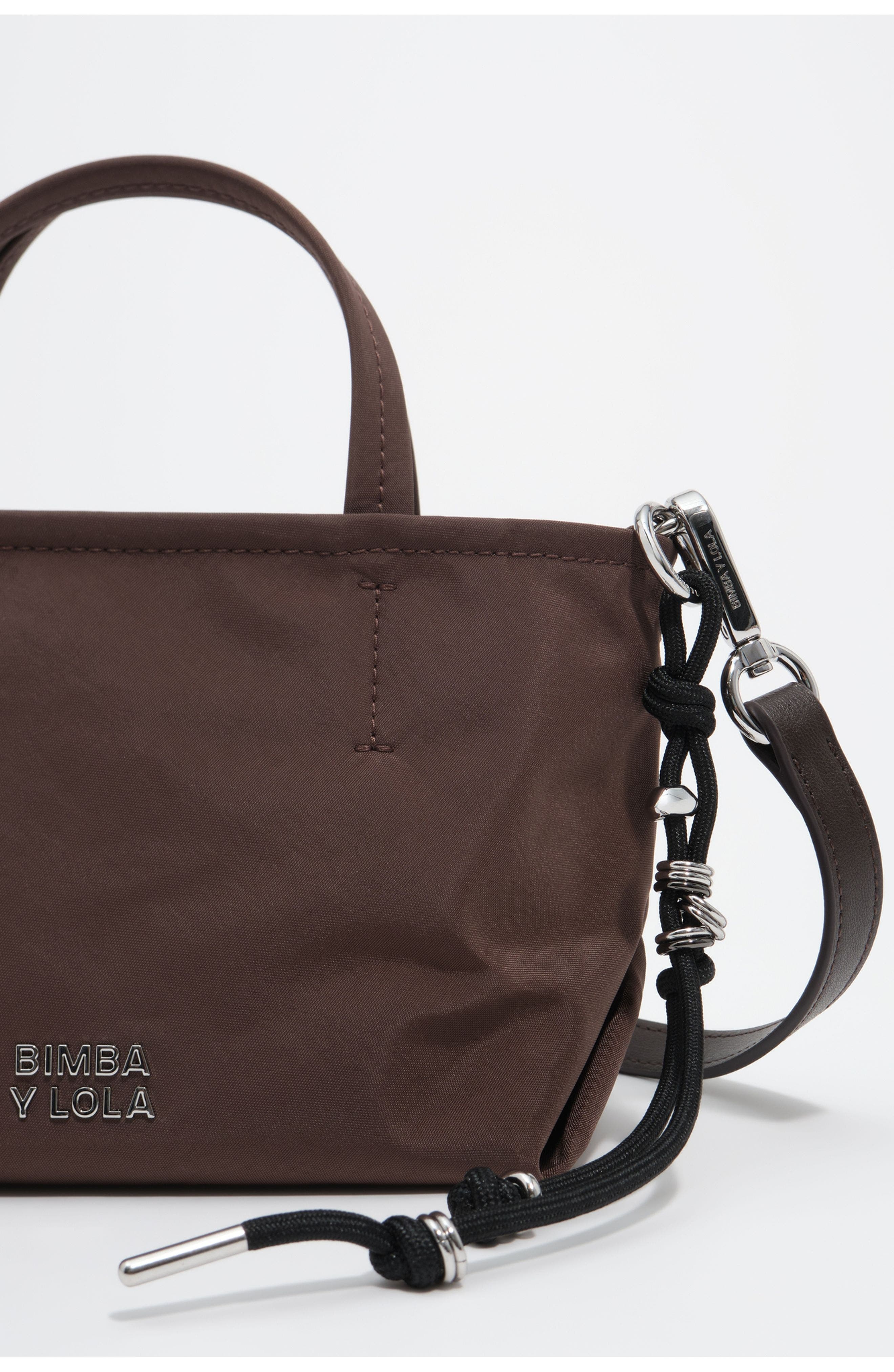 Small Nylon Shopper Bag, Alternate, color, MOKA