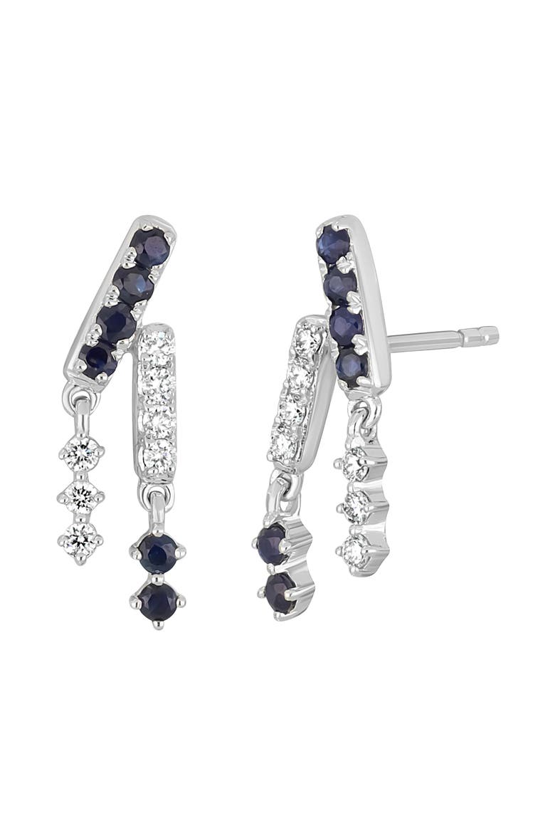 El Mar 18K White Gold Sapphire & Diamond Drop Earrings, Main, color, 18K WHITE GOLD