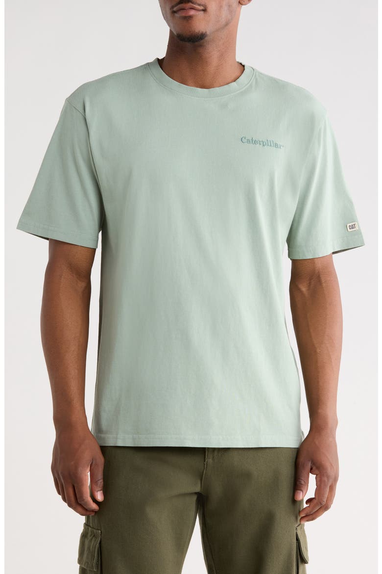 Relaxed Fit Embroidered Heavyweight Cotton T-Shirt, Main, color, ICEBERG GREEN